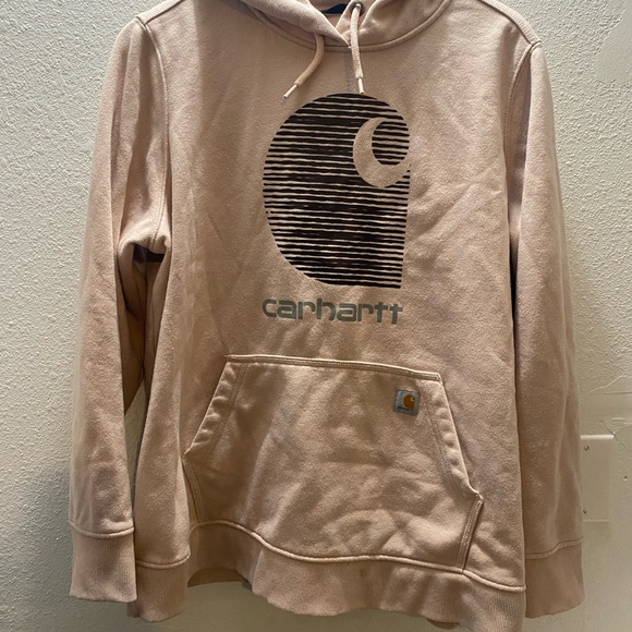 Carhartt Blush Women's 2XL Hoodie with Front Logo Relaxed Rain Defender - Picture 2 of 10